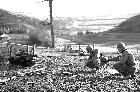 56th Engineers searching for mines.