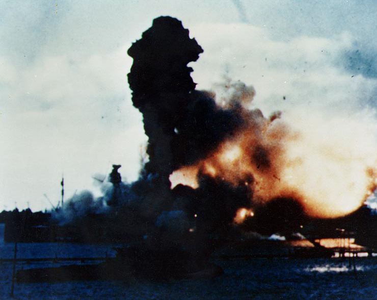 USS Arizona magazine explodes after a direct hit